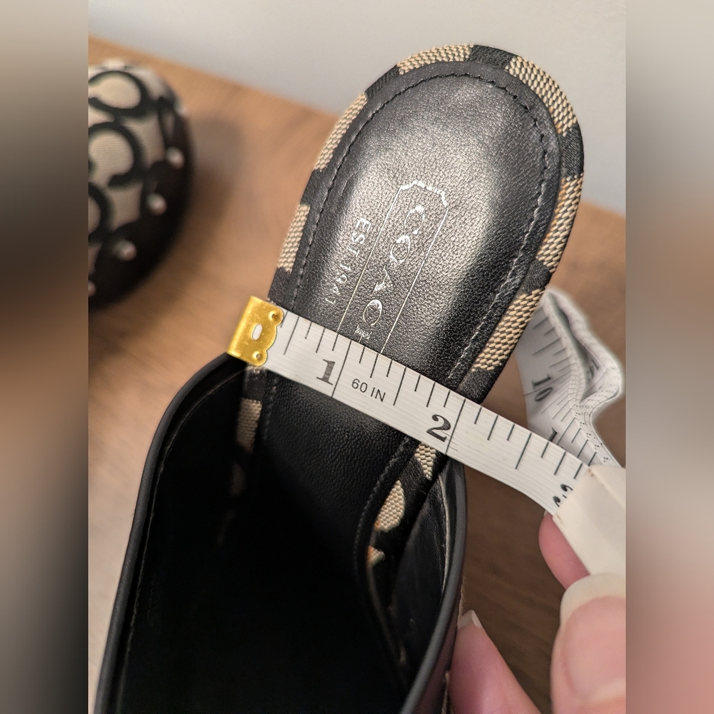 Coach Signature Canvas Mule Clogs - Black & Tan With C Monogram - Picture 16 of 16
